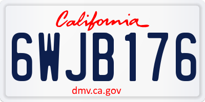 CA license plate 6WJB176