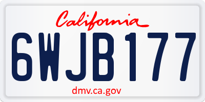 CA license plate 6WJB177