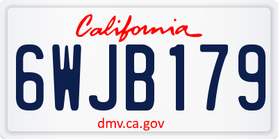 CA license plate 6WJB179