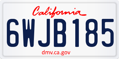 CA license plate 6WJB185