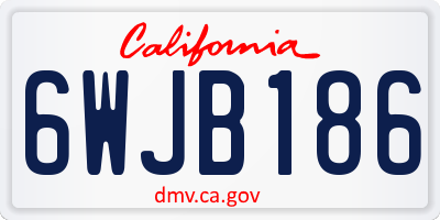 CA license plate 6WJB186