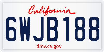 CA license plate 6WJB188