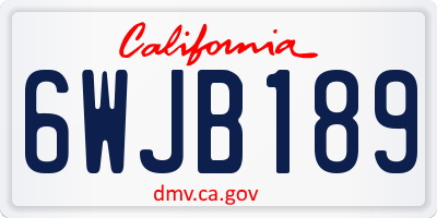 CA license plate 6WJB189