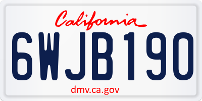 CA license plate 6WJB190