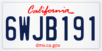 CA license plate 6WJB191
