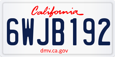 CA license plate 6WJB192