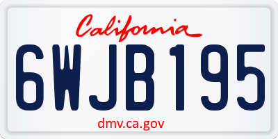 CA license plate 6WJB195