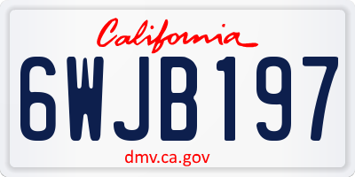 CA license plate 6WJB197