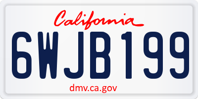 CA license plate 6WJB199