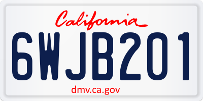 CA license plate 6WJB201