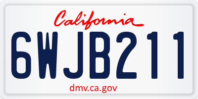 CA license plate 6WJB211