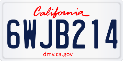 CA license plate 6WJB214