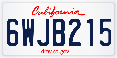 CA license plate 6WJB215