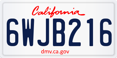CA license plate 6WJB216