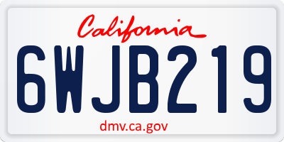 CA license plate 6WJB219
