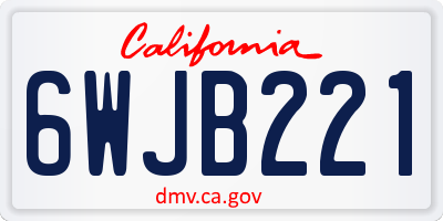 CA license plate 6WJB221