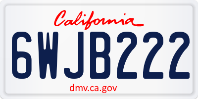 CA license plate 6WJB222