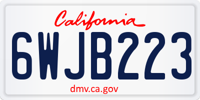 CA license plate 6WJB223