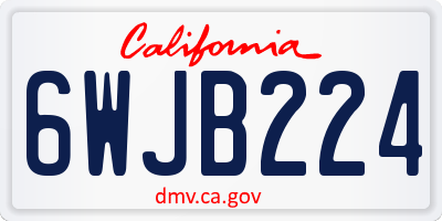 CA license plate 6WJB224
