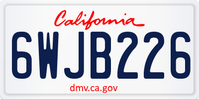 CA license plate 6WJB226