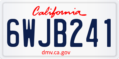 CA license plate 6WJB241