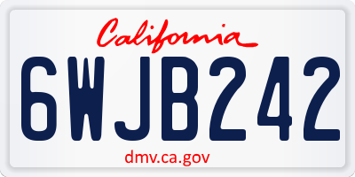 CA license plate 6WJB242