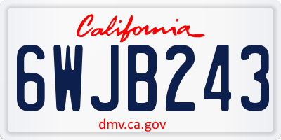 CA license plate 6WJB243