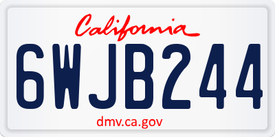 CA license plate 6WJB244