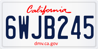 CA license plate 6WJB245
