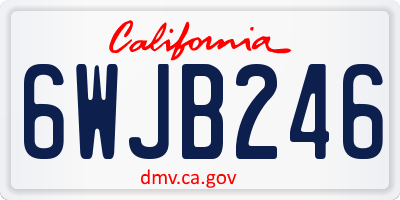 CA license plate 6WJB246