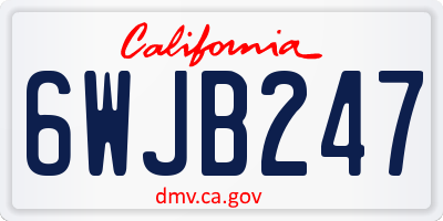 CA license plate 6WJB247