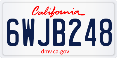 CA license plate 6WJB248
