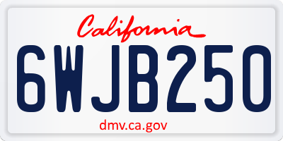 CA license plate 6WJB250