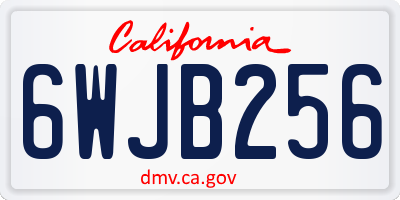 CA license plate 6WJB256
