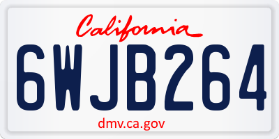 CA license plate 6WJB264
