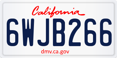 CA license plate 6WJB266