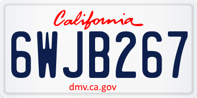 CA license plate 6WJB267