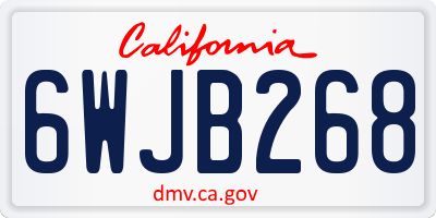 CA license plate 6WJB268