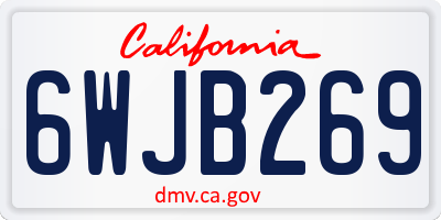CA license plate 6WJB269