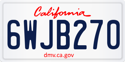 CA license plate 6WJB270