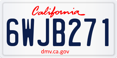 CA license plate 6WJB271