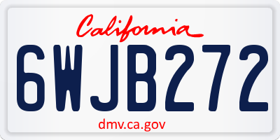 CA license plate 6WJB272