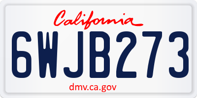 CA license plate 6WJB273