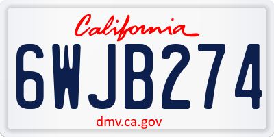 CA license plate 6WJB274
