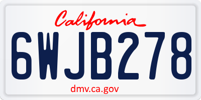 CA license plate 6WJB278
