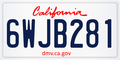 CA license plate 6WJB281