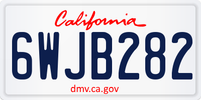 CA license plate 6WJB282