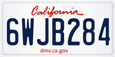 CA license plate 6WJB284