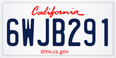 CA license plate 6WJB291