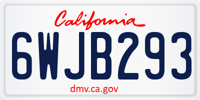 CA license plate 6WJB293